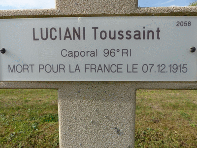 Tombe deLUCIANI Toussaint Jérôme à <a HREF=fotom2l.php?necro=261>  <U>La Cheppe (Nécropole Nationale du Mont Frenet)</U> </A> 2058